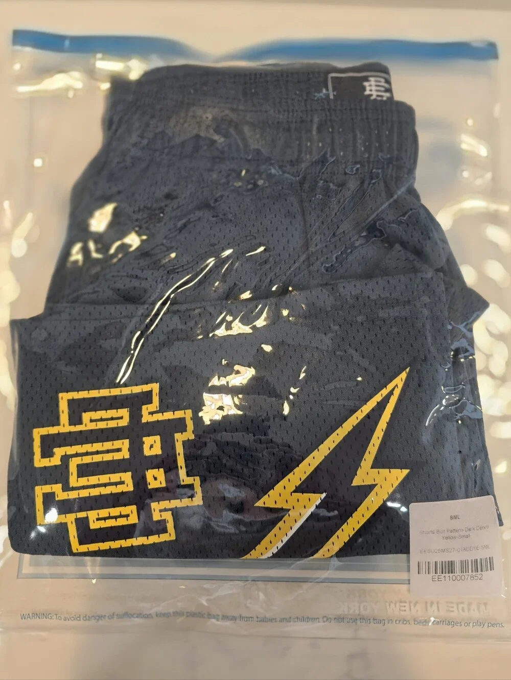 ERIC EMANUEL- EE Basic Shorts- Bolt Pattern/Dark Denim/Yellow